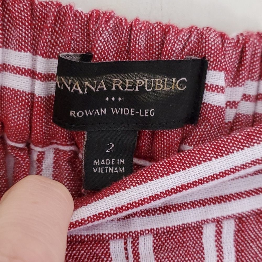 Banana Republic Factory Rowan Striped High Rise Wide Leg Cropped Pants - Picture 4 of 8